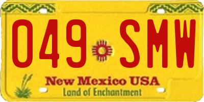NM license plate 049SMW