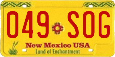 NM license plate 049SOG