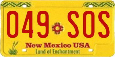 NM license plate 049SOS