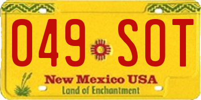 NM license plate 049SOT