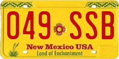NM license plate 049SSB