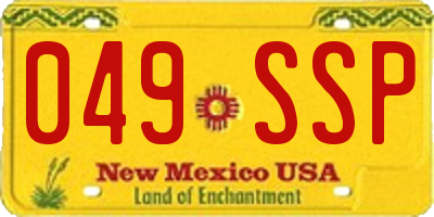 NM license plate 049SSP