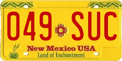 NM license plate 049SUC