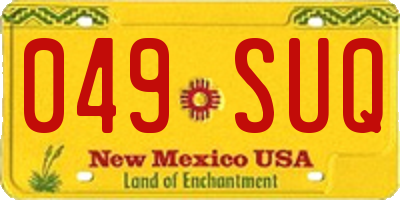 NM license plate 049SUQ