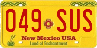 NM license plate 049SUS
