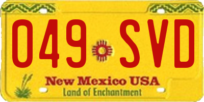 NM license plate 049SVD