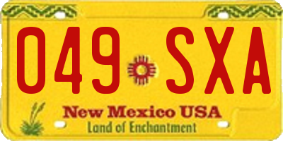 NM license plate 049SXA