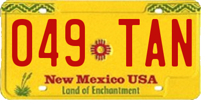 NM license plate 049TAN