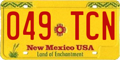 NM license plate 049TCN