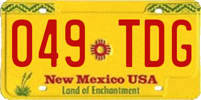 NM license plate 049TDG