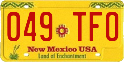 NM license plate 049TFO