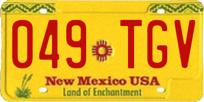 NM license plate 049TGV