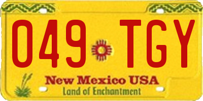 NM license plate 049TGY
