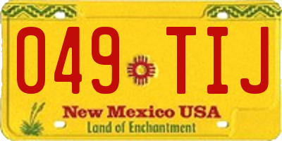 NM license plate 049TIJ