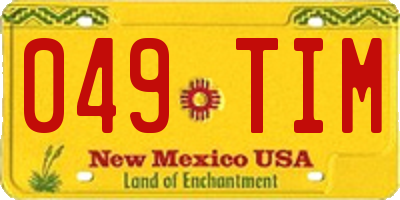 NM license plate 049TIM