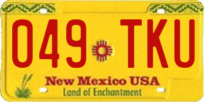 NM license plate 049TKU