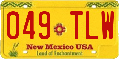 NM license plate 049TLW