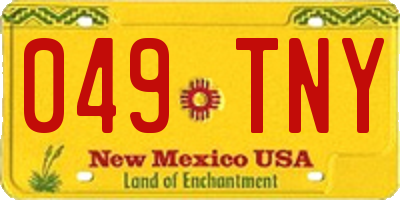 NM license plate 049TNY