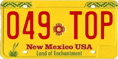 NM license plate 049TOP