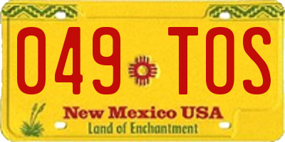 NM license plate 049TOS