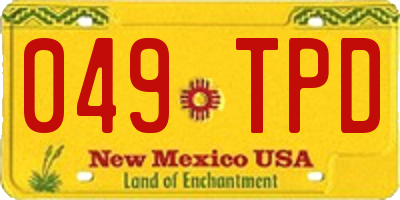NM license plate 049TPD