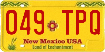 NM license plate 049TPQ