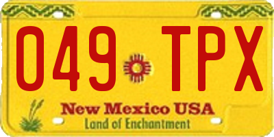 NM license plate 049TPX