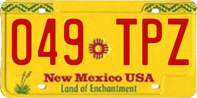 NM license plate 049TPZ