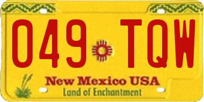 NM license plate 049TQW