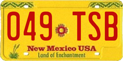 NM license plate 049TSB