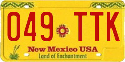 NM license plate 049TTK