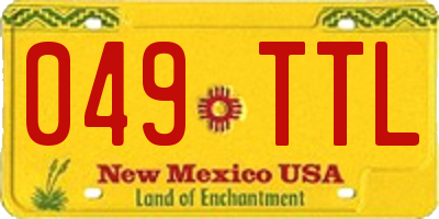 NM license plate 049TTL