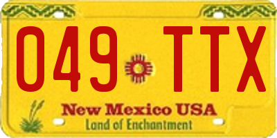 NM license plate 049TTX