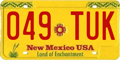 NM license plate 049TUK