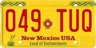 NM license plate 049TUQ