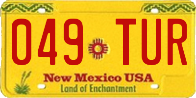 NM license plate 049TUR