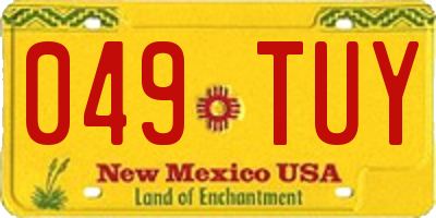 NM license plate 049TUY