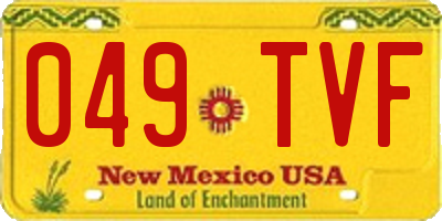 NM license plate 049TVF