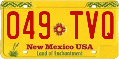 NM license plate 049TVQ