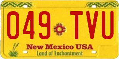 NM license plate 049TVU