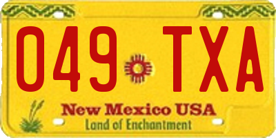 NM license plate 049TXA