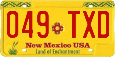 NM license plate 049TXD