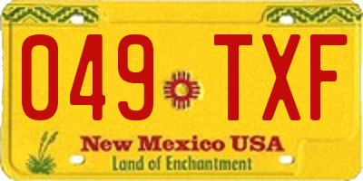 NM license plate 049TXF