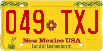 NM license plate 049TXJ