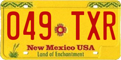 NM license plate 049TXR