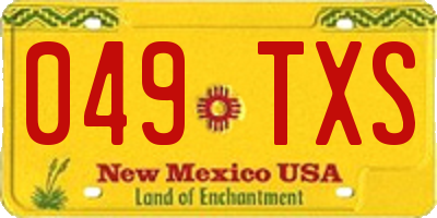 NM license plate 049TXS
