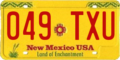 NM license plate 049TXU