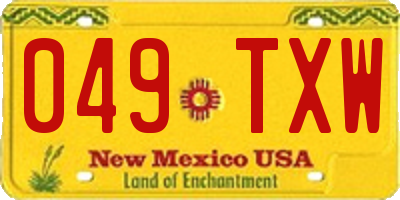 NM license plate 049TXW