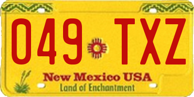 NM license plate 049TXZ