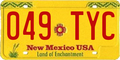 NM license plate 049TYC